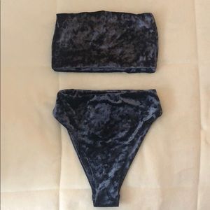 velvet high waisted two piece